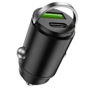 100W Dual Port Mini Car Phone Charger Tiny USB Port   Type C Adapter Fast Charging Phone Holder
