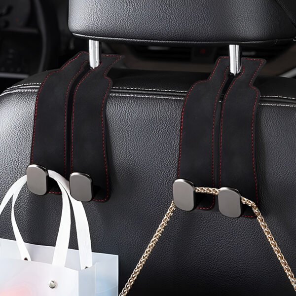 768c7dff60040deb674c478e57affb1f Premium Suede Metal Car Back Seat Hidden Hook Hanger Holder Organizer Cangkuk Kereta