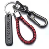 Car Keychain Rope Leather Rainbow Phone Number Holder Alloy Metal Zinc Key Chain Keychain Kereta