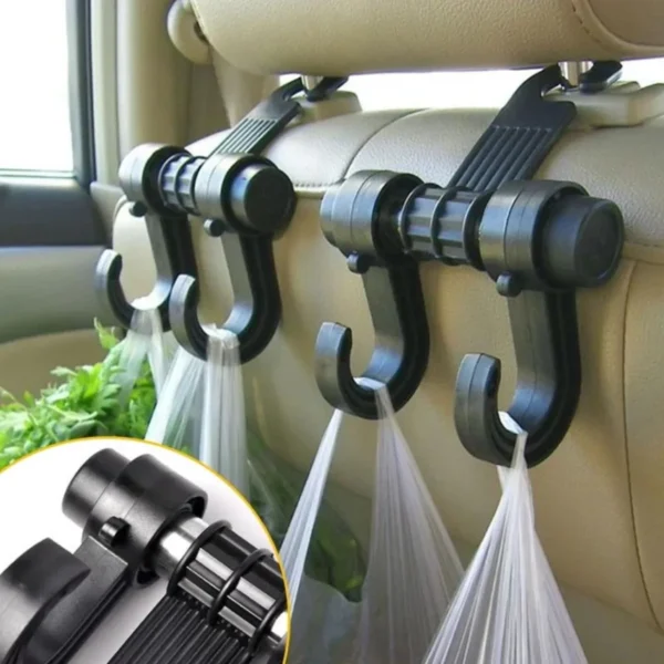 1Pcs Car Seat Double Hook Hanger Rear Seat Holder Headrest Head Rest Organizer Accessories Kereta