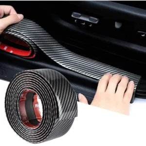 Soft Rubber Lining Carbon Fiber Car Door Step Interior Guard Edge Bumper Sticker Body Accessories