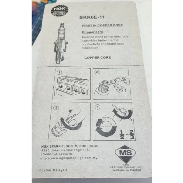 NGK Proton Wira 1 6 Waja 1 6 1 8 Perdana Nissan Toyota Spark Plug BKR6E11