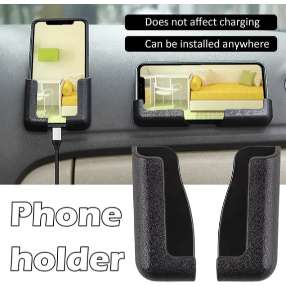 Car Phone Holder Mobile Charging Bracket Wall Mount Plastic Mount Holder Dashboard Card Holder Stand