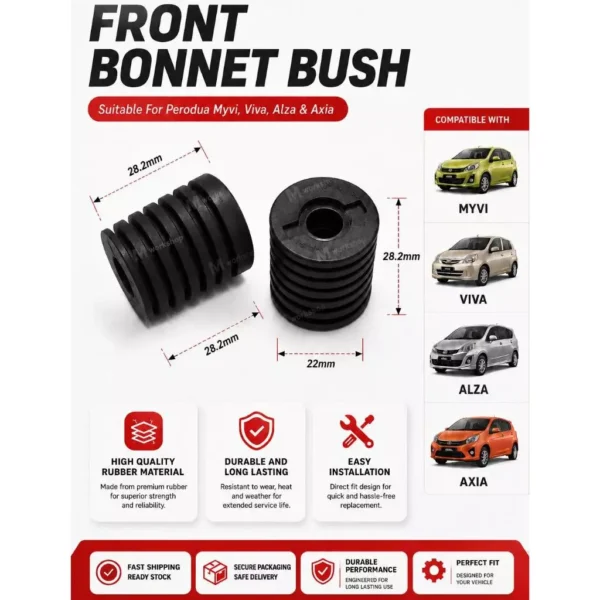 Perodua Myvi  Viva  Alza  Axia  Bezza Front Bonnet Stopper Bush 90045 41262 price for 1pcs