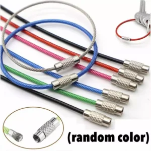Colorful Keychain Stainless Steel Car Key Holder Carabiner Key Wire Keyrings Cable Rope Kereta