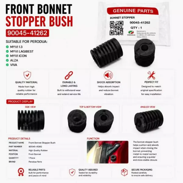 Perodua Myvi  Viva  Alza  Axia  Bezza Front Bonnet Stopper Bush 90045 41262 price for 1pcs