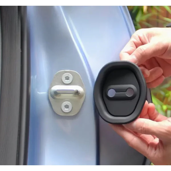 Car Silicone Rubber Door Lock Protector Cover Buckle Shock Absorber Pad Accessories Kereta