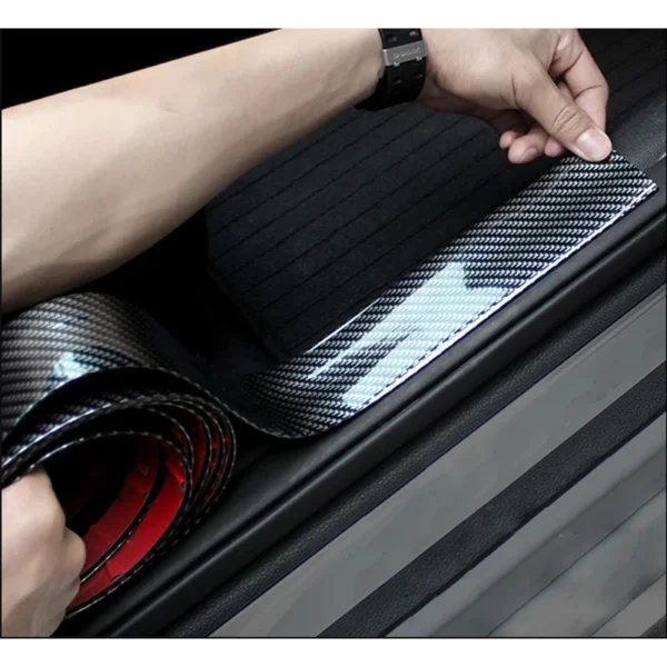 sg-11134201-7rdwz-lxvyktufn8ek44.webp Soft Rubber Lining Carbon Fiber Car Door Step Interior Guard Edge Bumper Sticker Body Accessories