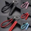 Car Keychain Rope Leather Rainbow Phone Number Holder Alloy Metal Zinc Key Chain Keychain Kereta