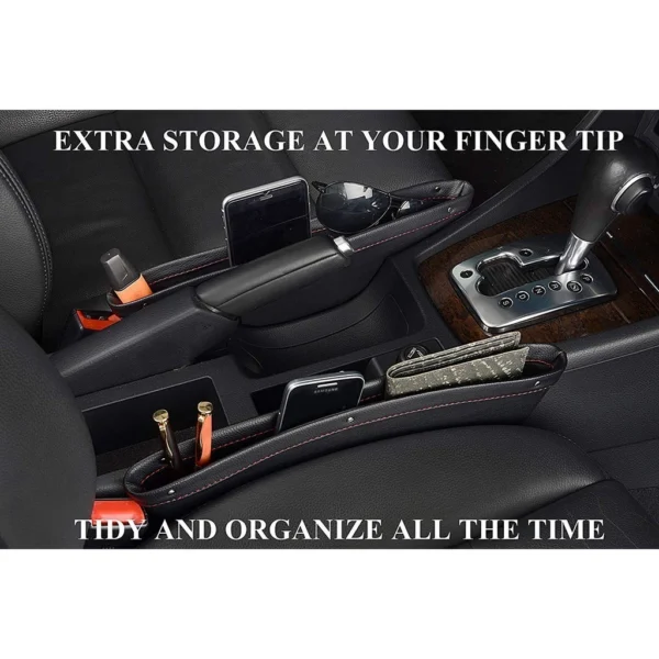 sg-11134201-7rdx7-lxwb364sxb9k55.webp 1Pcs Seat Gap Leak Filler Pocket Car Center Side Seat PU Leather Storage Holder Organizer Slot Cover