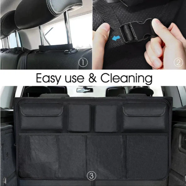 Trunk Storage Organizer Holder Car Rear Seat Boot Store Box Bag Cover Mesh Net MPV SUV Accessories
