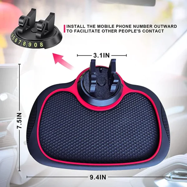 Car Dashboard Anti Slip Mat Sticky Magic Number Pad Accessories Phone Key Sunglass Holder Mount