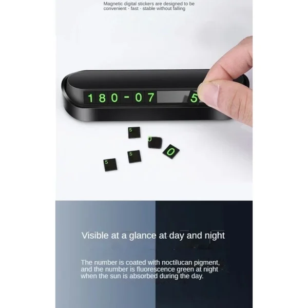 Dashboard Phone Number Display Kit Car Temporary Parking Show Plate Card Hidden Accessories Kereta