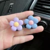 1Pcs Colorful Flower Mini Hook Hanger Car Interior Dashboard Phone Cable Holder Cartoon Kereta