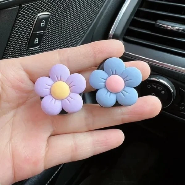 1Pcs Colorful Flower Mini Hook Hanger Car Interior Dashboard Phone Cable Holder Cartoon Kereta