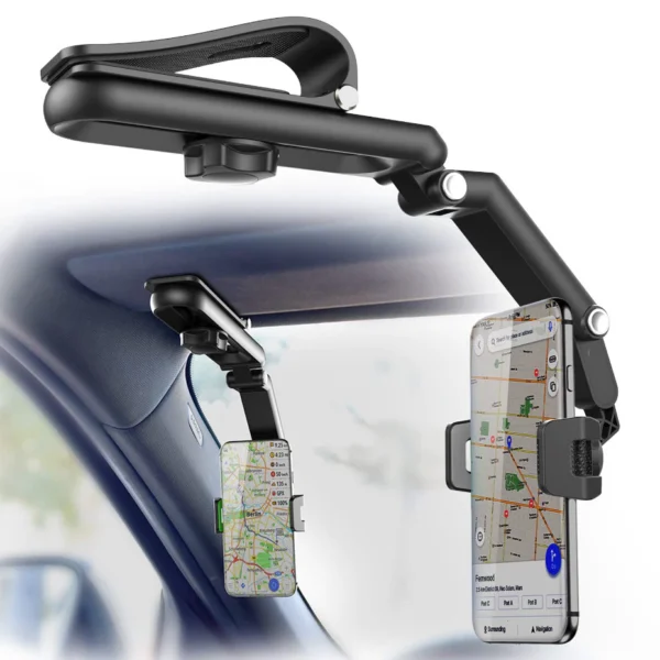 sg-11134201-7rdyh-lxw93b3cqu6g07.webp Sun Visor Back Mirror Phone Holder Car Rear View Mirror Mount 360 Rotation Adjustable Phone Bracket