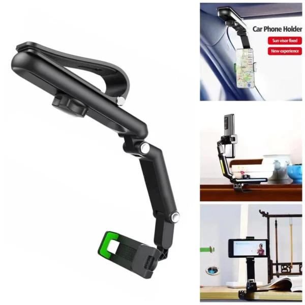 sg-11134201-7rdyx-lxw93bc8dufc16.webp Sun Visor Back Mirror Phone Holder Car Rear View Mirror Mount 360 Rotation Adjustable Phone Bracket